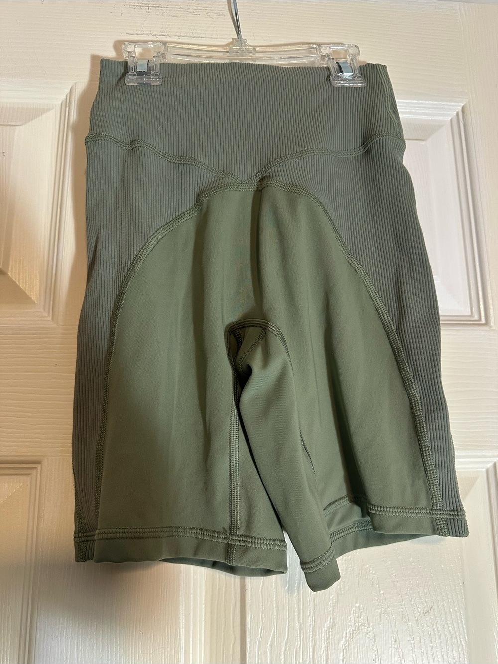 aerie Two-Tone Olive Green High-Rise Bike Shorts